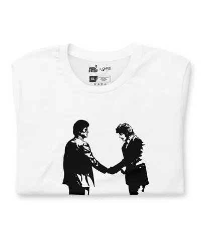 Section 119 Men's And Women's White Pink Floyd Wish You Were Here Handshake Tri-blend T-shirt In White