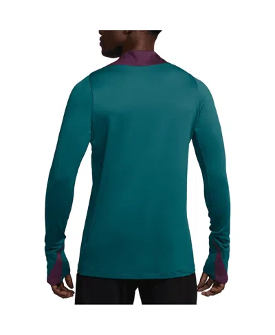 Nike Men's Teal Paris Saint-germain 2024/25 Strike Drill Performance Quarter-zip Long Sleeve Top In Teal