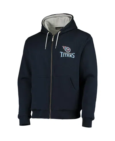 Dunbrooke Men's Navy Tennessee Titans Craftsman Thermal-lined Full-zip Hoodie In Navy Gray