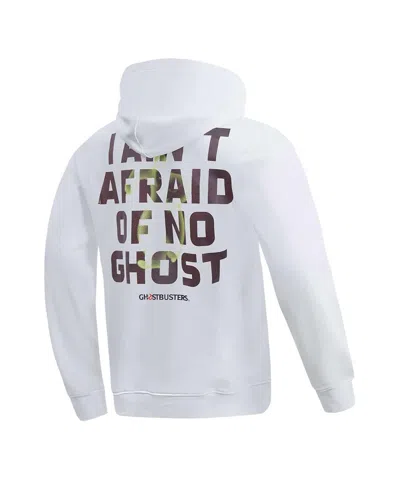 Freeze Max Men's And Women's White Ghostbusters I Ain't Afraid Of No Ghost Pullover Hoodie In White