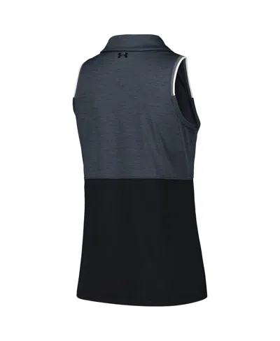 Under Armour Women's Graphite John Deere Classic Playoff Heather Block Sleeveless Polo In Graphite