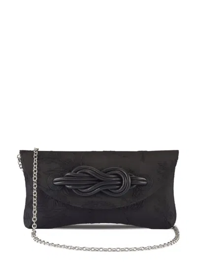 Shop Shanghai Tang Chinese Endless Knot Clutch Bag In 黑色