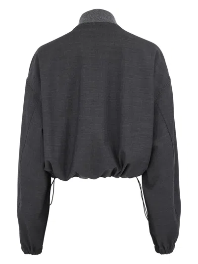 Fabiana Filippi Zip-up Bomber Jacket In 灰色