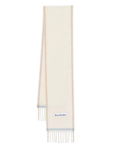 Acne Studios Fringed Scarf In 白色