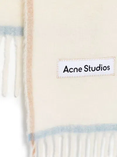Acne Studios Fringed Scarf In 白色