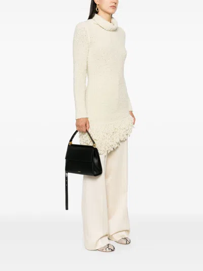 Jil Sander Leather Shoulder Bag In 黑色