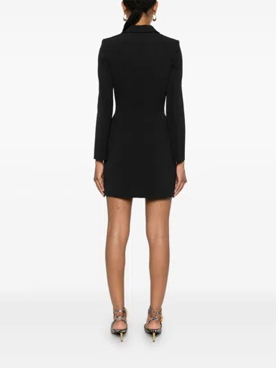 Shop Elisabetta Franchi Belted Crepe Mini Dress In 黑色