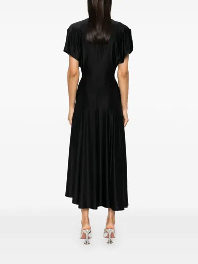 Rabanne Black Draped Press-stud Dress In 黑色