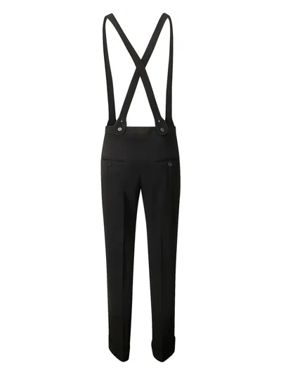Alberto Biani Straight Leg Suspender Trousers In 黑色