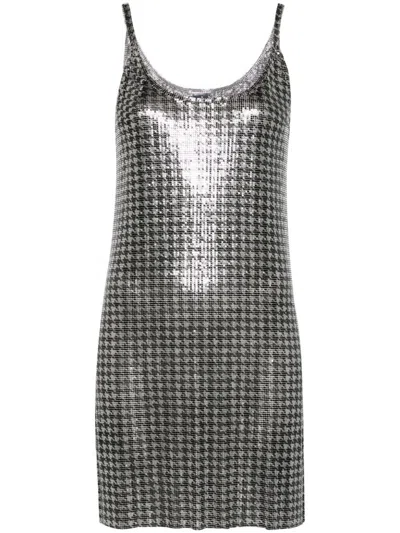 RABANNE HOUNDSTOOTH MINI DRESS 