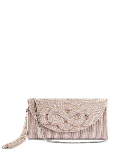 Shanghai Tang Braided Knot Clutch Bag In 粉色