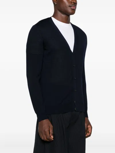 Fendi Ff-embossed Cardigan In 蓝色