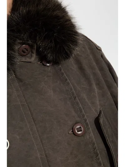 Kenzo Faux Fur Jacket In 灰色