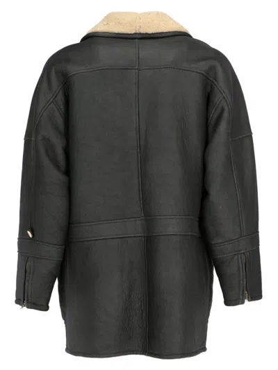 Pre-owned A.n.g.e.l.o. Vintage Cult 1990s  Shearling-trim Coat In 灰色