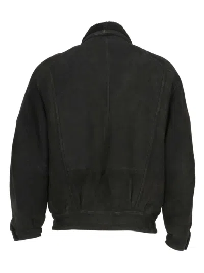 Pre-owned A.n.g.e.l.o. Vintage Cult 1980s  Suede Bomber Jacket In 黑色