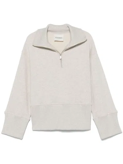 Closed Zip-up Sweatshirt In 中性色
