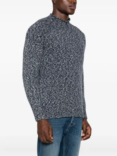 Drumohr Marl-knit Sweater In 蓝色