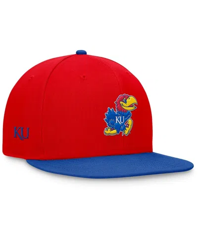 Top Of The World Men's Red/royal Kansas Jayhawks Rally Two-tone Fitted Hat In Red,royal