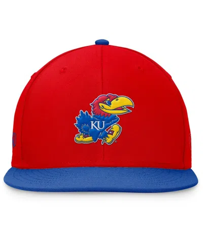 Top Of The World Men's Red/royal Kansas Jayhawks Rally Two-tone Fitted Hat In Red,royal