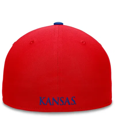 Top Of The World Men's Red/royal Kansas Jayhawks Rally Two-tone Fitted Hat In Red,royal