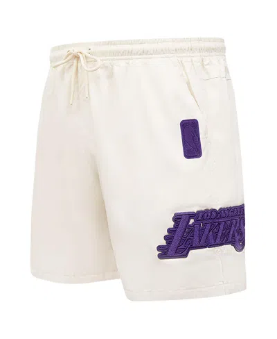 Pro Standard Men's Cream Los Angeles Lakers Triple Tonal Woven Shorts In Cream