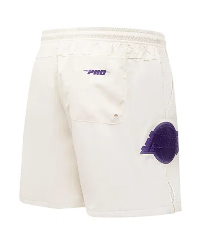 Pro Standard Men's Cream Los Angeles Lakers Triple Tonal Woven Shorts In Cream
