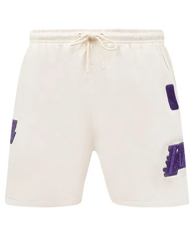 Pro Standard Men's Cream Los Angeles Lakers Triple Tonal Woven Shorts In Cream