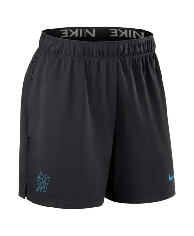 Nike Miami Marlins Authentic Collection Practice  Women's Dri-fit Mlb Shorts In Black