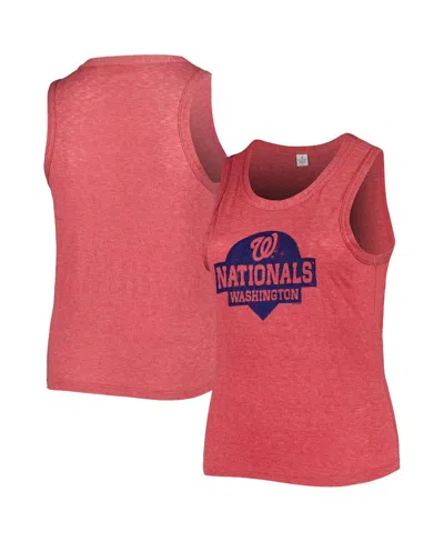 Soft As A Grape Red St. Louis Cardinals Plus Size High Neck Tri-blend Tank Top In Red