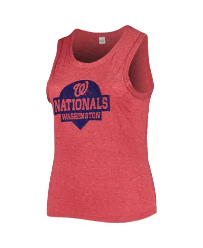 Soft As A Grape Red St. Louis Cardinals Plus Size High Neck Tri-blend Tank Top In Red
