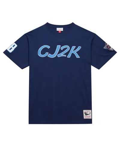 Mitchell & Ness Men's Chris Johnson Navy Tennessee Titans Retired Player Nickname T-shirt In Navy