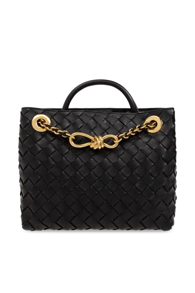 Bottega Veneta Womens Black-m Brass-black Andiamo Leather Top-handle Bag