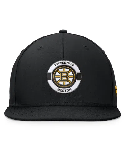 Fanatics Men's Black Boston Bruins Authentic Pro Training Camp Snapback Hat In Black