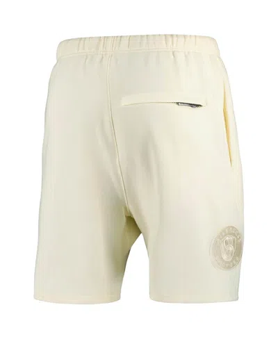 Pro Standard Men's Cream Milwaukee Brewers Neutral Fleece Shorts In Cream