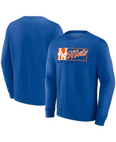 Fanatics Men's Royal New York Mets Focus Fleece Pullover Sweatshirt In Royal