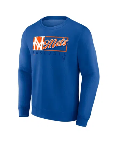 Fanatics Men's Royal New York Mets Focus Fleece Pullover Sweatshirt In Royal