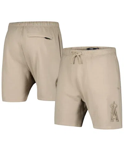 Pro Standard Men's Khaki Los Angeles Angels Neutral Fleece Shorts In Khaki