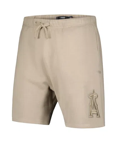 Pro Standard Men's Khaki Los Angeles Angels Neutral Fleece Shorts In Khaki