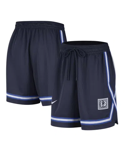 Nike Women's Navy Dallas Mavericks Sideline Fly Crossover Performance Shorts In Navy,royal