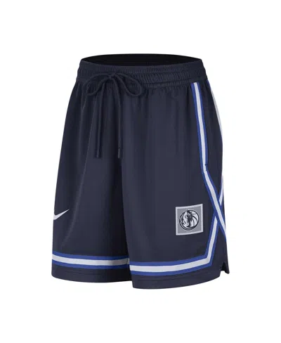 Nike Women's Navy Dallas Mavericks Sideline Fly Crossover Performance Shorts In Navy,royal