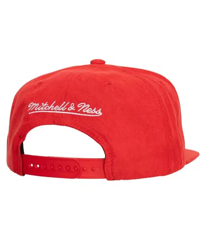 Mitchell & Ness Men's Red Atlanta Hawks Sweet Suede Snapback Hat In Red