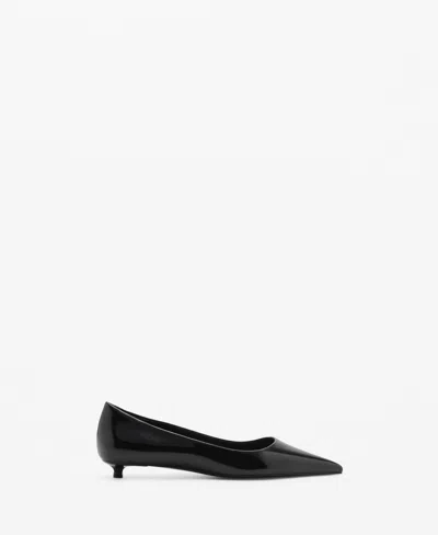 Shop Mango Women's Leather Shoes In Black