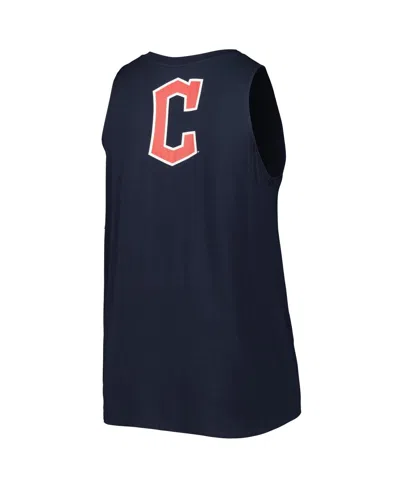 New Era Women's Navy Cleveland Guardians Plus Size Tank Top In Navy