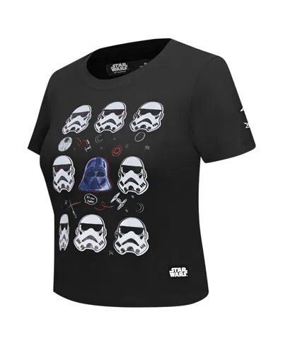 Freeze Max Women's Black Star Wars Babydoll Cropped T-shirt In Black