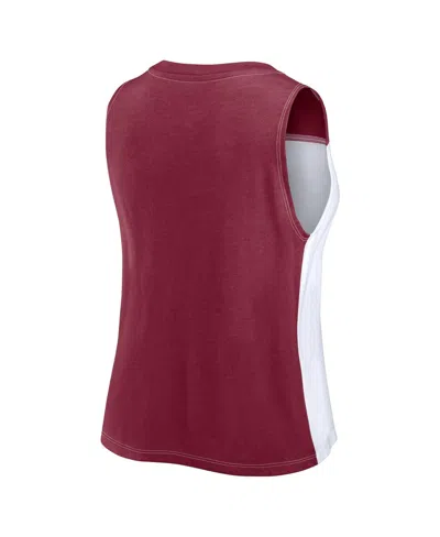 Fanatics Women's Red Atlanta United Fc Script Colorblock Tank Top In Red