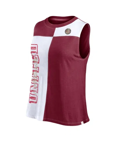 Fanatics Women's Red Atlanta United Fc Script Colorblock Tank Top In Red