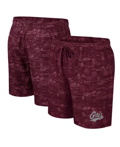 Colosseum Men's Maroon Montana Grizzlies Ozark Swim Shorts In Maroon