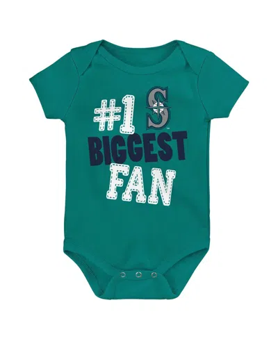 Outerstuff Baby Boys And Girls Fanatics Seattle Mariners Fan Pennant 3-pack Bodysuit Set In Teal