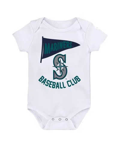 Outerstuff Baby Boys And Girls Fanatics Seattle Mariners Fan Pennant 3-pack Bodysuit Set In Teal