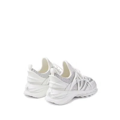 Jimmy Choo Cosmos Crystal-embellished Sneakers In White
